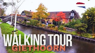 Giethoorn in Autumn 2023  Relax Walking Tour in Rain 4k HDR [upl. by Nica]