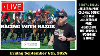 LIVE Horse Racing Handicapping  Gulfstream Park  Horseshoe Indianapolis  Woodbine  Fri Sept 6th [upl. by Yettie]