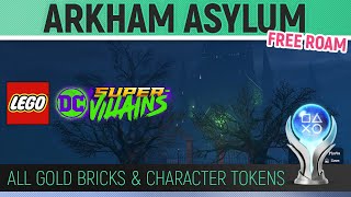 LEGO DC SuperVillains  All Gold Bricks amp Tokens  Arkham Asylum 🏆 All Collectibles Free Roam [upl. by Brynn417]