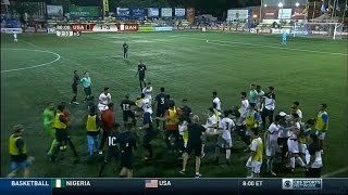 Football USA vs Bahrain COTIF Tournament brawl 4 Red Cards 20160801 U20 Mens Tournament [upl. by Ylrahc]