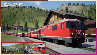 RhB GE 44 ii cab ride  R1432 Arosa to Chur  Train Sim World 2 Arosa Line [upl. by Ayaladnot468]