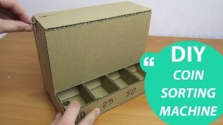 How to Make a Coin Sorting Machine from Cardboard  HomeCraft [upl. by Kasper]