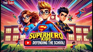 Superhero Kids Defending the School  Kids Animated Stories  Kids Stories [upl. by Darrow]