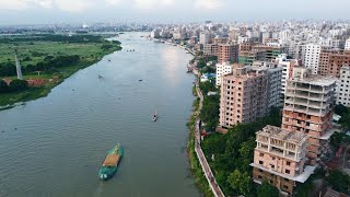 চন্দ্রিমা মডেল টাউন নদীর পার  তুরাগ নদীর ওয়াকওয়ে Turag River Walkway BosilaBridge To Dhaka Uddan [upl. by Nerrawed]