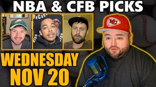 Wednesday Picks with Kyle Kirms  NBA CFB 1120 [upl. by Philip]