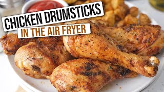 Crispy Air Fryer Chicken Drumsticks Easy Recipe [upl. by Huckaby]