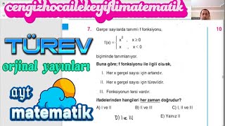 TÜREV YENİ NESİL SORU ÇÖZÜMÜ AYT MATEMATİK ORJİNAL YAYINLARI [upl. by Ahsiner]