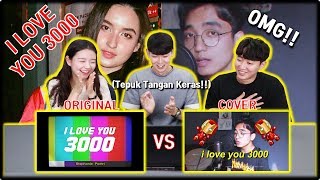 KOREA REAKSI I Love You 3000 Stephanie Poetri amp Reza Darmawangsa  Original amp Cover  Reaction [upl. by Atteynad]