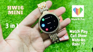 How to Dial Call from Hw16 Mini Smart Watch  Receive Call on Smart Watch  Turn on Notifications [upl. by Imim]