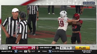 Washington State punter shoves players after roughing penalty 🤣 [upl. by Bobbette772]