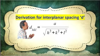 Derivation for interplanar spacing d in Telugu  Crystallography  distance between planes [upl. by Aihselef]