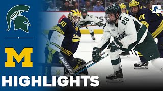 Michigan State vs Michigan  NCAA College Hockey  Big Ten Tournament  Highlights  March 23 2024 [upl. by Parcel]