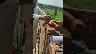 How to make brick wall workconstruction youtubeshort soilconservation [upl. by Nahgiem]