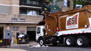 Garbage truck FAIL unloading Compactor Dumpster [upl. by Sehguh178]