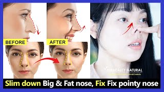 7 New Nose Exercises reshape big nose and Lose nose fat Fix pointy nose and get nose tip up [upl. by Del]