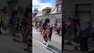 drummajors lead massed pipesanddrums marchingbands to 2024 Dufftown highlandgames shorts [upl. by Wilfreda]