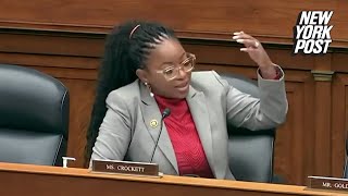 Dem lawmaker Jasmine Crockett rants about ‘the white man’ during a hearing on the Dismantle DEI Act [upl. by Roley]