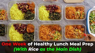 One Week of Healthy Lunch Recipes Meal Prep With Rice as the Main Dish  Zeelicious Foods [upl. by Cattima364]