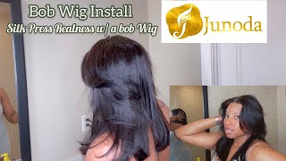 Natural Looking Bob Wig install ft Junoda Wig By Sezzle [upl. by Elehcir]