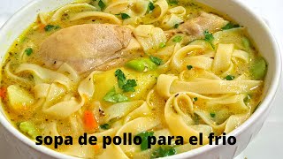 Sopa de Pollo Fácil Rápido Receta Delicias Cusqueñas Perú Cocina Peruana [upl. by Ydroj]