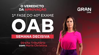 1ª fase do 40º Exame OAB  Semana Decisiva  Direito Tributário [upl. by Dent388]