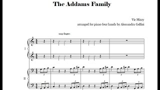 The Addams Family Theme  Arranged for piano four hands [upl. by Jacquetta]