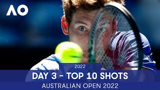 Day 3  Top 10 Shots  Australian Open 2022 [upl. by Ellary]