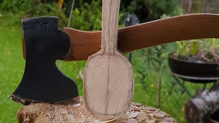 Spoon Carving ASMR  Axe Saw Adze Silent [upl. by Patman]