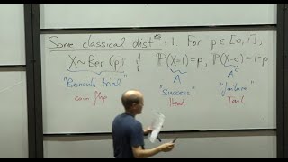 Probability Lecture 5 Some classical distributions expectation  1st Year Student Lecture [upl. by Nahgaem]