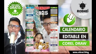 Calendario 2025 Editable en CorelDraw [upl. by Nirre]