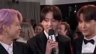 BTS JUNGKOOK SPEAKING IN ENGLISH AT GRAMMYS RED CARPET INTERVIEW [upl. by Katinka]