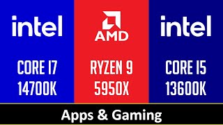 CORE I7 14700K vs RYZEN 9 5950X vs CORE I5 13600K [upl. by Henley806]