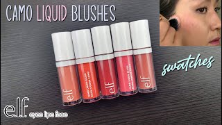 elf Camo Liquid Blushes  SWATCHES APPLICATION REVIEW [upl. by Latsryk461]