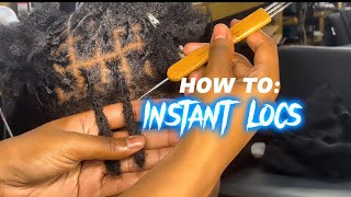 HOW TO INSTANT LOCS  using crotchet needle  interlock method DETAILED amp EASY [upl. by Hildegard]