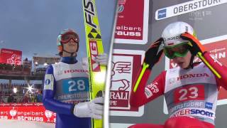 Tom Hilde 28 vs Klemens Murańka 23  Oberstdorf 291213  SKI JUMPING WORDL CUP 1314 [upl. by Trainer191]