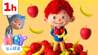 Apples and Bananas and More Kids Songs  ONE HOUR  HeyKids Nursery Rhymes [upl. by Ariom]