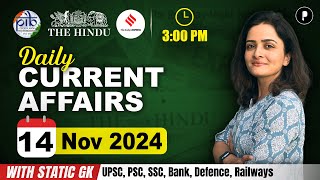 14 November Current Affairs 2024  Daily Current Affairs  Current Affairs Today [upl. by Ahsirahc]