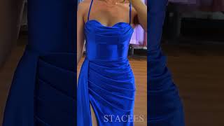 2023 Slit Long Trumpet Ruched Prom Dress with Pleats S7033P  Stacees [upl. by Eiblehs]