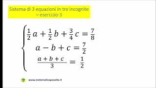 Sistemi di equazioni lineari 3x3  esempio 3 [upl. by Arias]