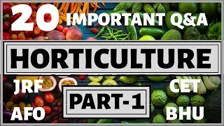 ICAR JRF HORTICULTURE QUESTIONS  PART 1 AGRICARE AS FOR JRF AFO IGKVCET  BHUPET [upl. by Ranger]