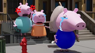 Oh No George Pig Please dont leave me Sad Story Cartoon  Peppa pig funny animation [upl. by Waxler]