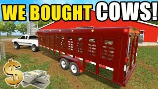 FARMING SIMULATOR 2017  COMING HOME WITH A TRAILER LOAD OF COWS amp NEW CHORE TRACTOR  EP 20 [upl. by Conover27]