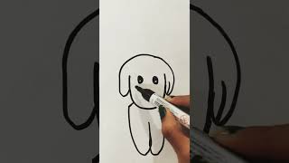 How to Draw a cute puppy very easy drawing youtubeshorts art [upl. by Ahtaela]