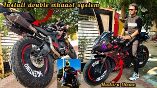 Install akrapovic double Exhaust in r15double exhaust in r15 v2 [upl. by Abert]