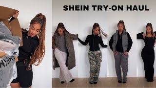 SHEIN WINTER TRYON HAUL  JACKETS PANTS SWEATERS ETC [upl. by Anayet246]