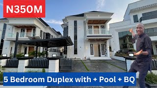 HOUSE FOR SALE IN LEKKI LAGOS NIGERIA  beautiful 5 Bedroom Duplex with Pool and BQ [upl. by Alemap]