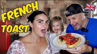 Brits Try FRENCH TOAST For The First Time WHAT THE [upl. by Trebbor932]