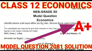 class 12 economics model question 2081 solution  Economics model question solution class 12 2081 [upl. by Aneehsyt]