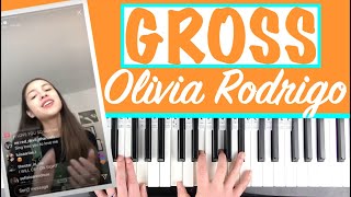 How to play GROSS  Olivia Rodrigo unreleased Piano Chords Tutorial [upl. by Eserahs]