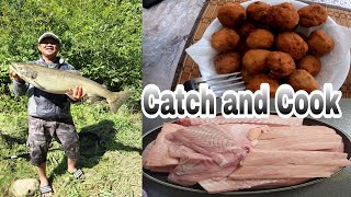 Bowmanville Salmon fishing 2022 Catch and Cook [upl. by Freyah56]